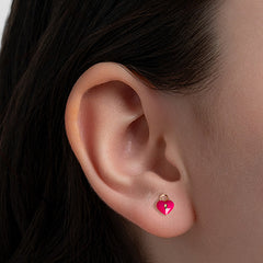 Flying Heart Earrings - Rose Gold (Pink)