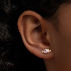 Sweet Diamond Candy Earrings - Rose Gold (Pink)