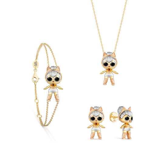 lol Jewellery - Kitty Queen Set: 18k Gold & Diamond